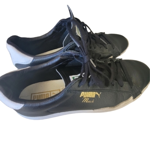 𝅺MEN'S Black Match 74 Leather Sneakers US 7 - Picture 4 of 14